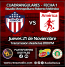 Empiezan los cuadrangulares: este jueves 21 de noviembre escuche el duelo entre Junior vs América de Cali por la fecha 1